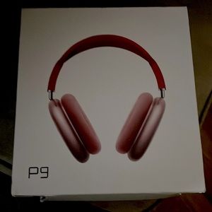 Red on the ear headphones